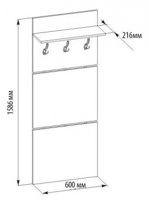 Вешалка настенная ВШ-5.1 в Тюмени - tumen.mebel24.online | фото