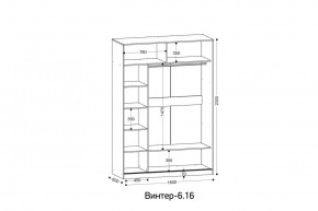 ВИНТЕР - 6.16 Шкаф-купе 1600 с зеркалом в Тюмени - tumen.mebel24.online | фото 4